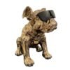 Złota figurka dekroacyjna buldog francuski w czarnych okularach