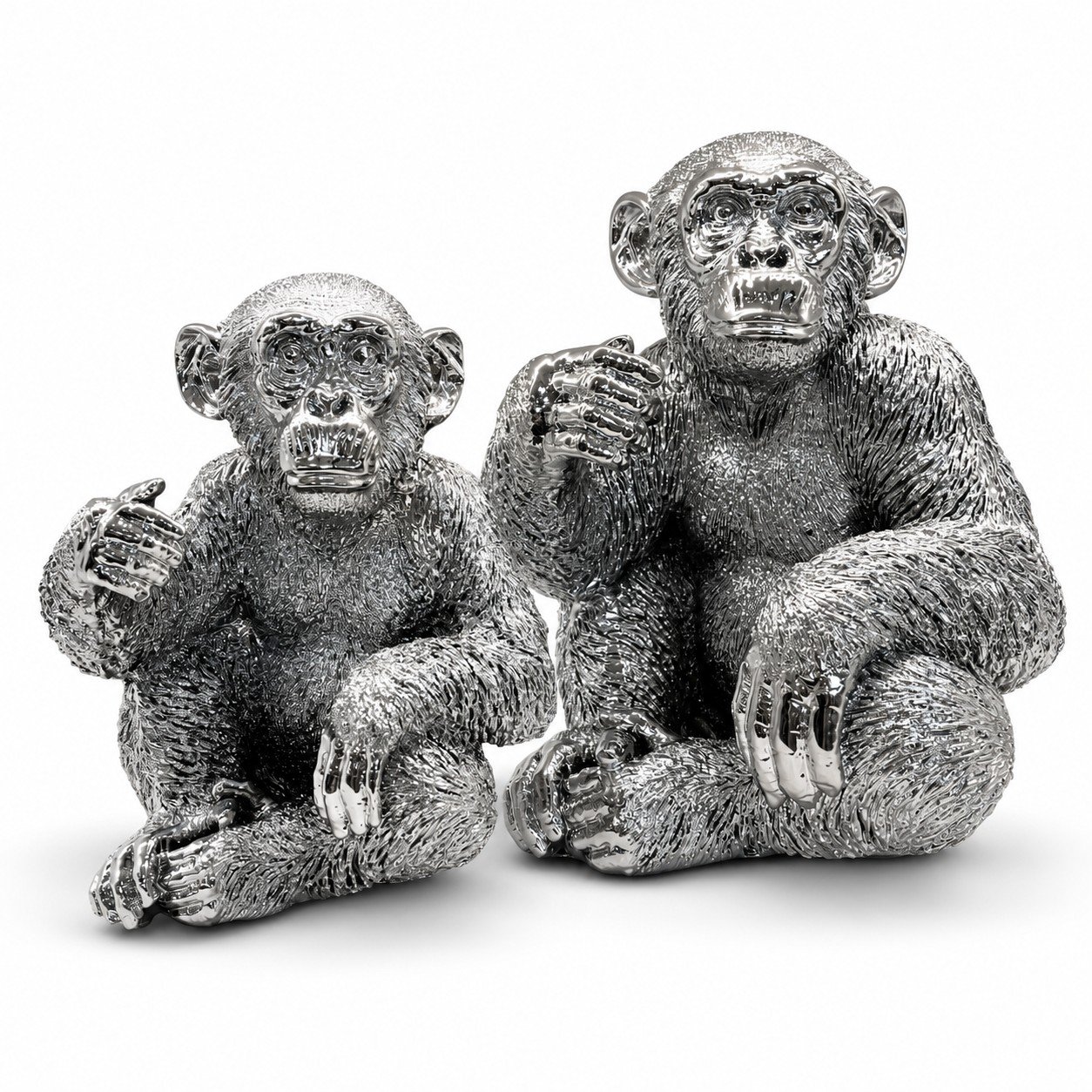Srebrna figurka Małpa 27cm / 37cm - obrazek 1