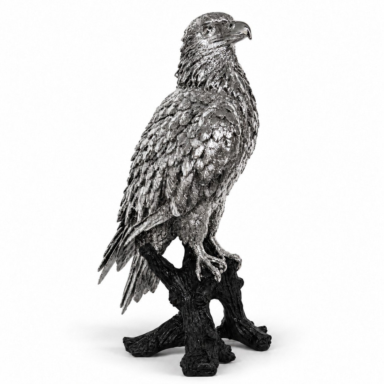 Srebrna figurka Orzeł na gałęzi 66cm - obrazek 1