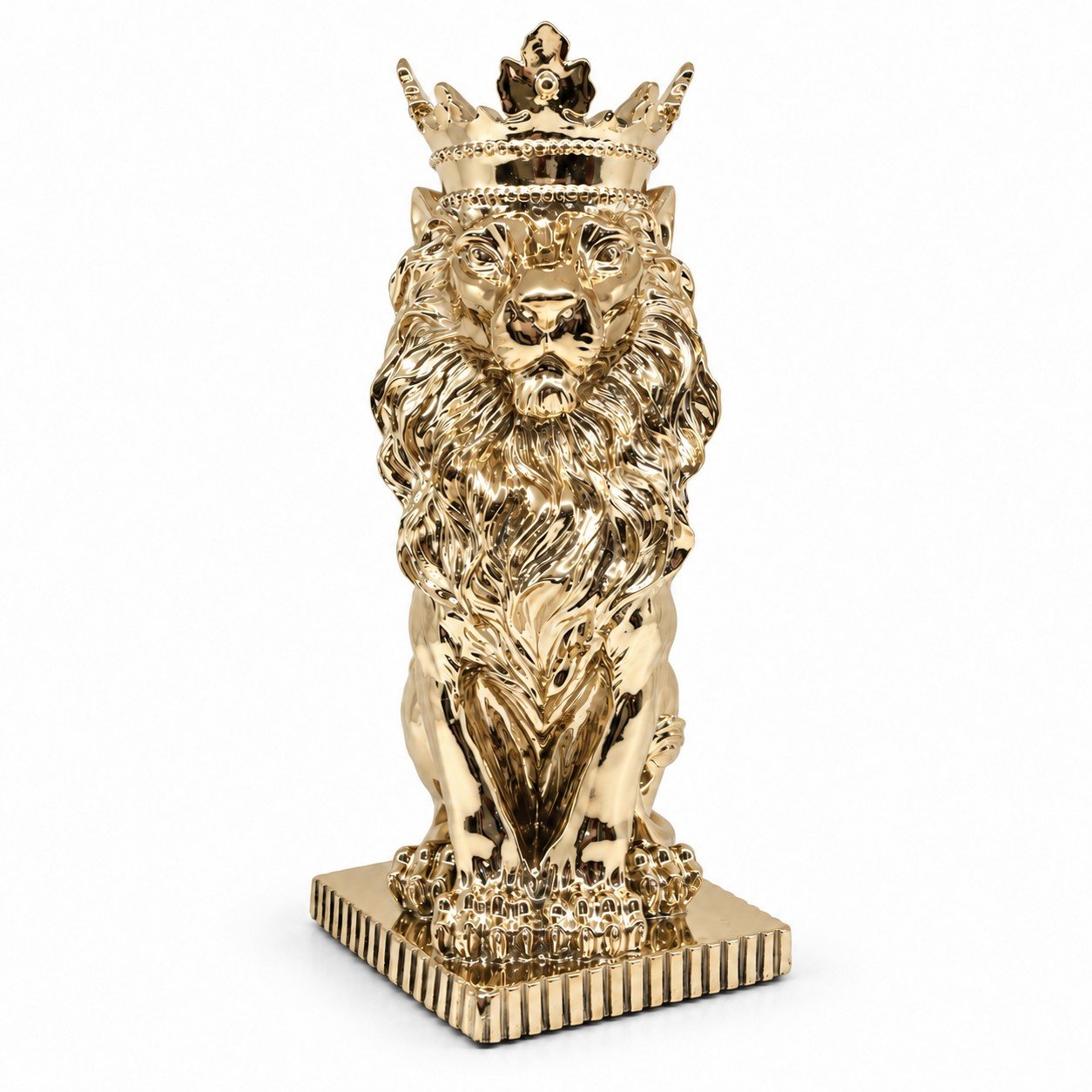 Złota figurka Lew w koronie 33cm - obrazek 1