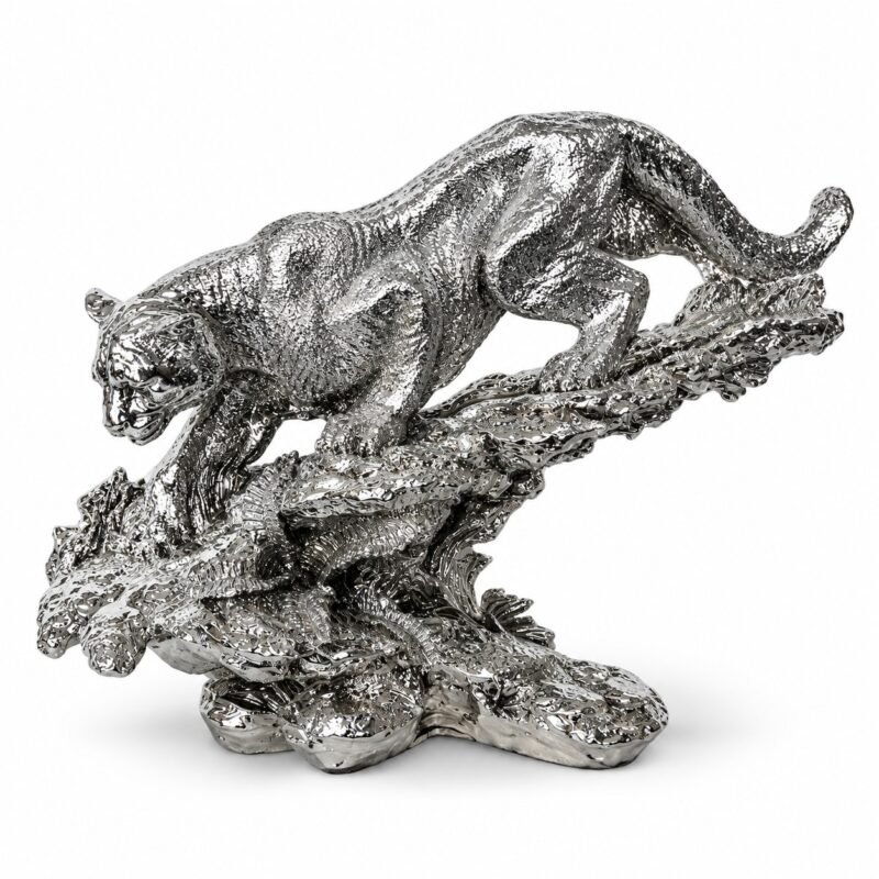 Srebrna figurka Pantera na skale 70cm