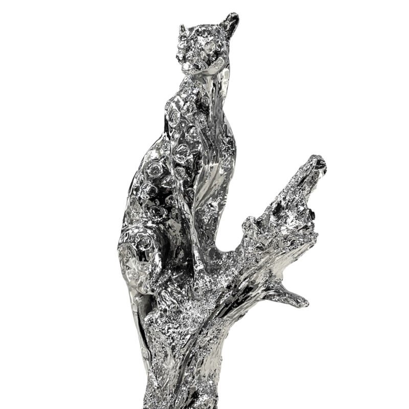 Srebrna figurka Pantera na pniu 50 cm - obrazek 2