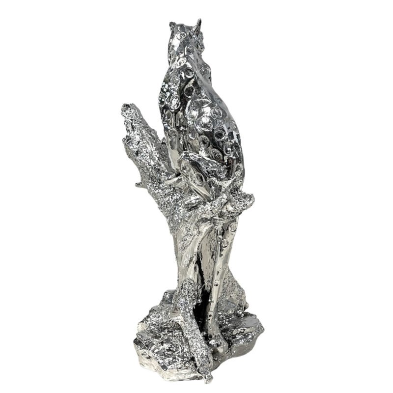 Srebrna figurka Pantera na pniu 50 cm - obrazek 3