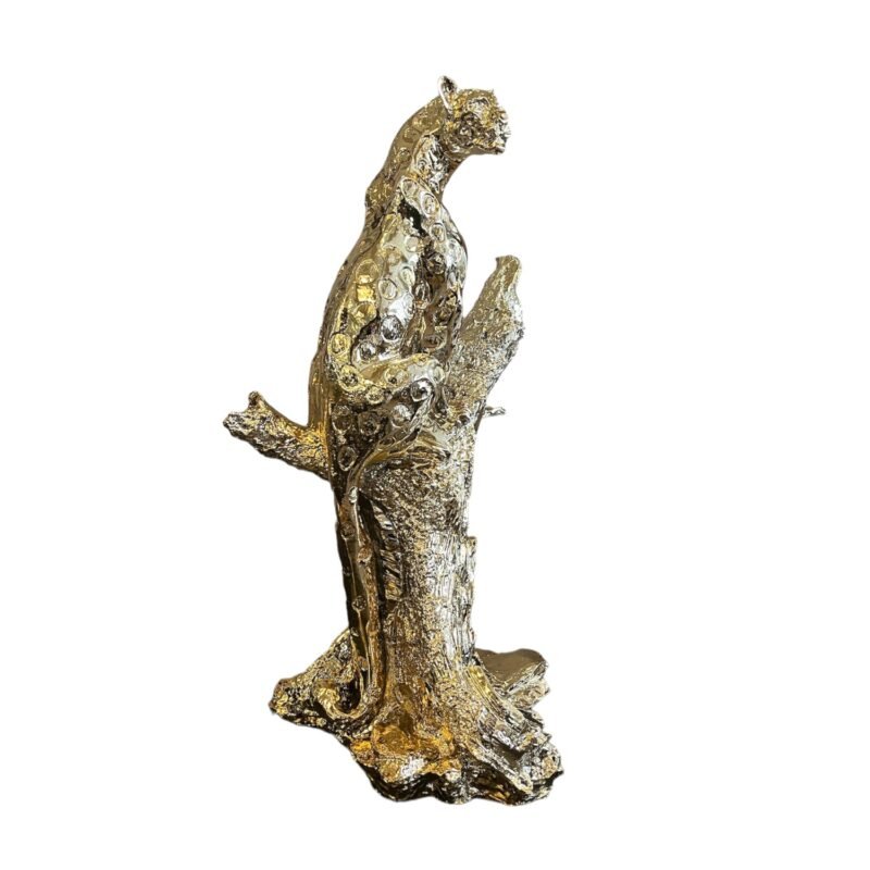 Złota figurka Pantera na pniu 50 cm