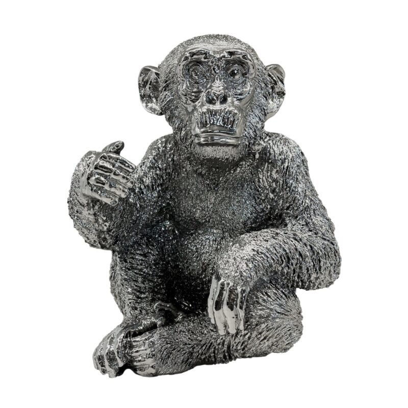 Srebrna figurka Małpa 27 cm