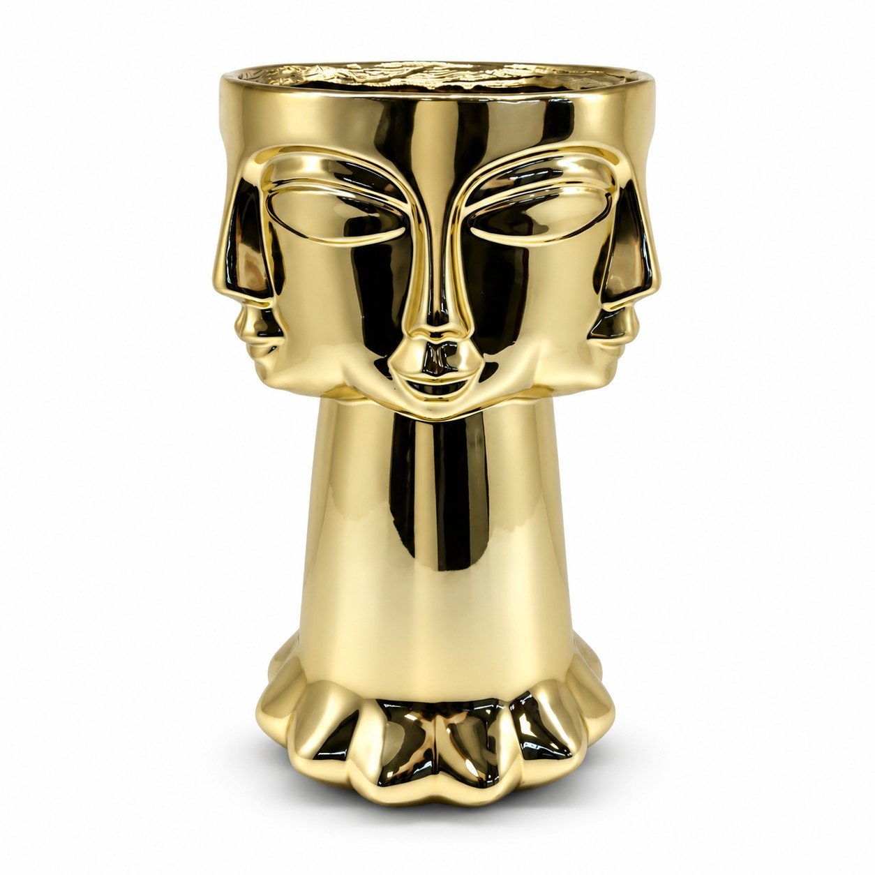 Złoty wazon Face 30 cm - obrazek 1