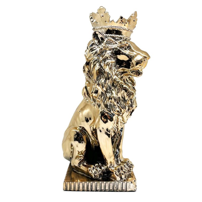 Złota figurka Lew w koronie 33 cm - obrazek 2