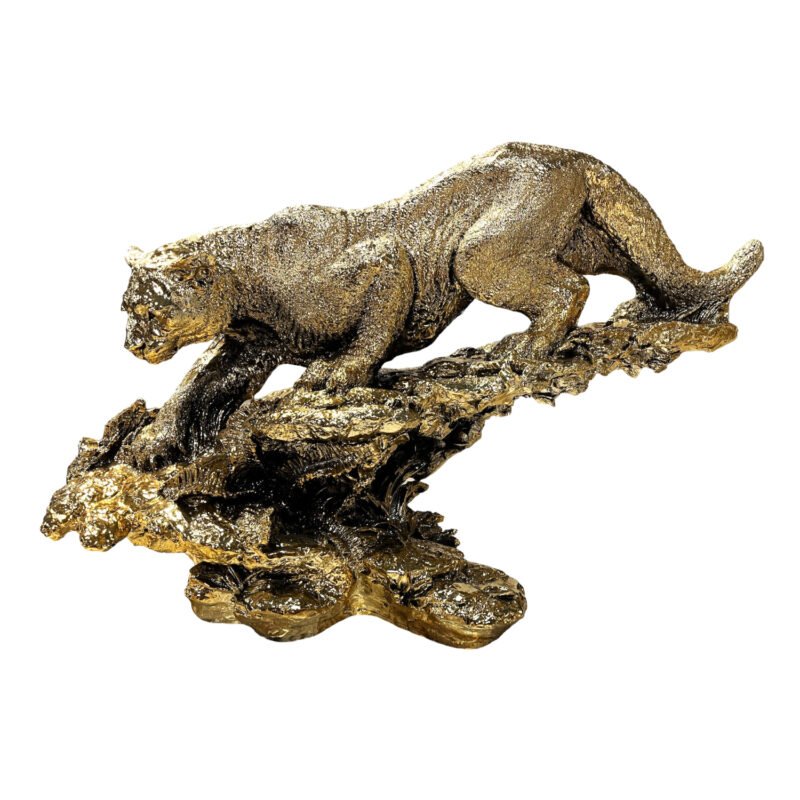 Złota figurka Pantera na skale 70 cm