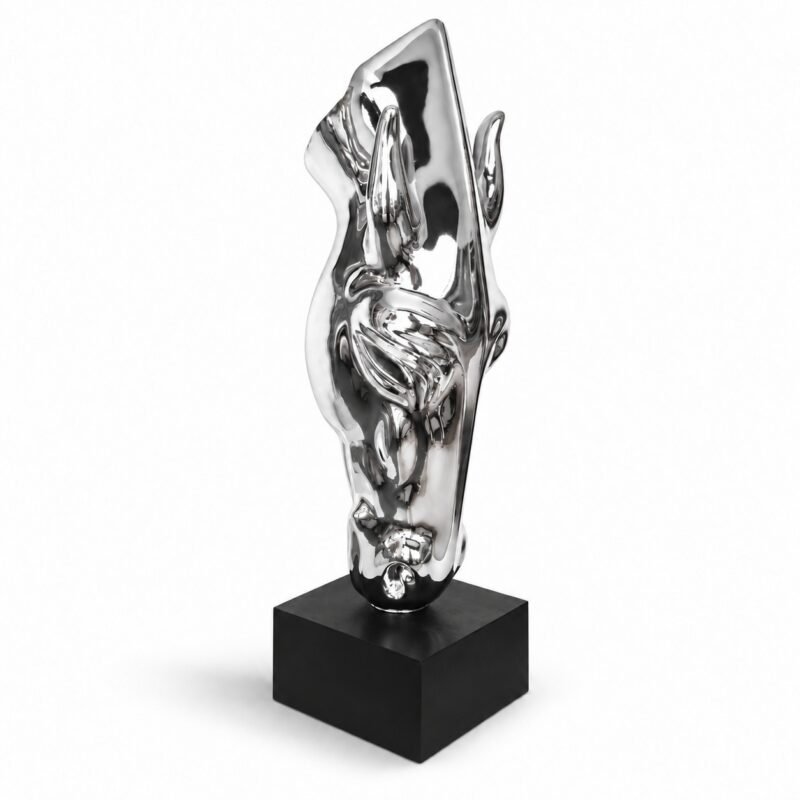 Srebrna figurka Głowa Konia na podeście 78cm