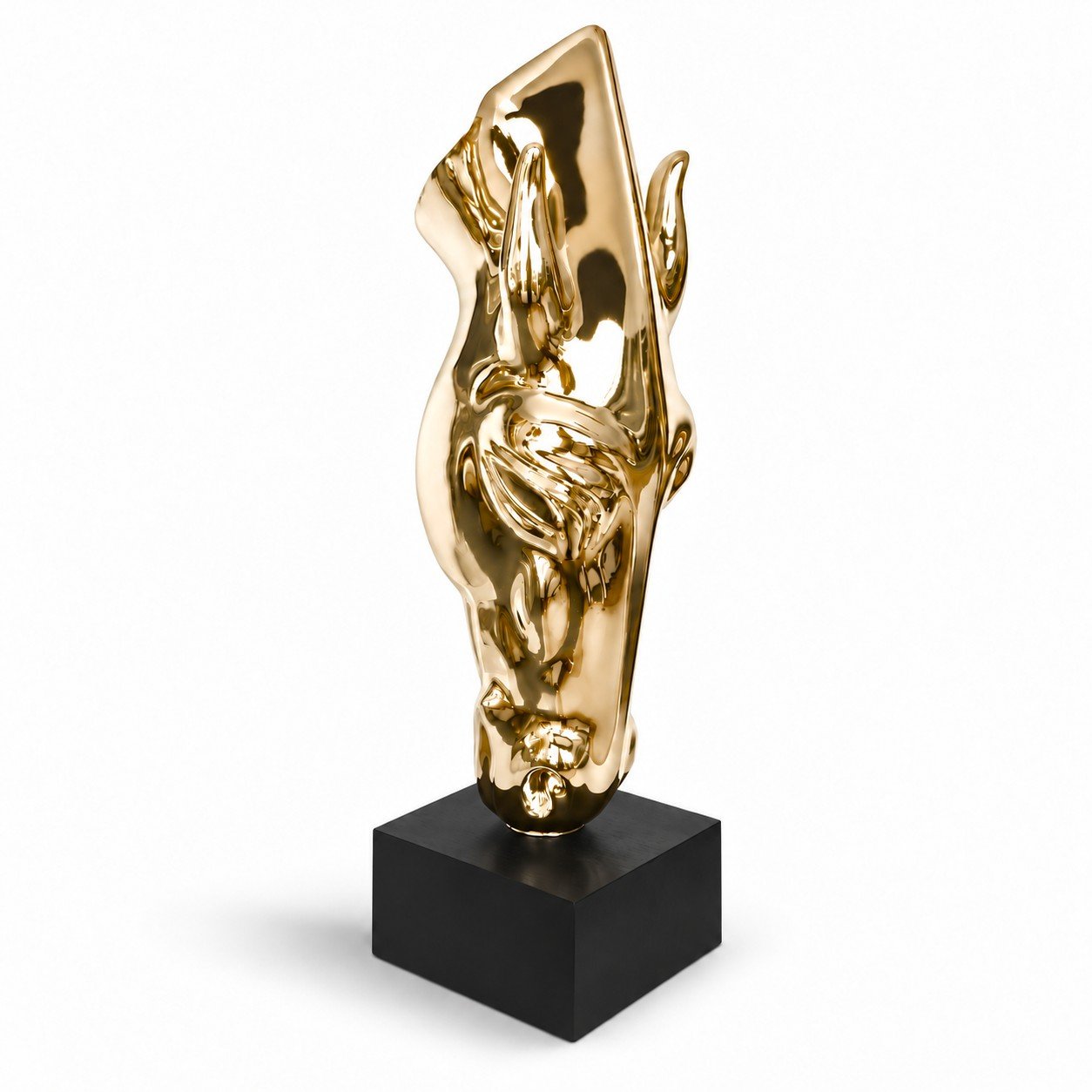 Złota figurka Głowa Konia na podeście 78cm - obrazek 1